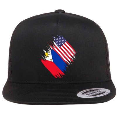 Philippines Usa Flag American Filipino Pride Philippines Cool Gift Flatbill Hat