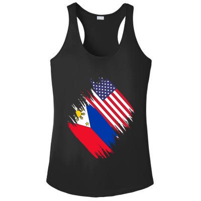 Philippines Usa Flag American Filipino Pride Philippines Cool Gift Ladies PosiCharge Competitor Racerback Tank