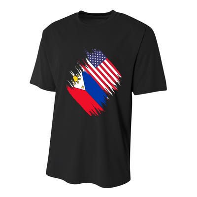 Philippines Usa Flag American Filipino Pride Philippines Cool Gift Youth Performance Sprint T-Shirt
