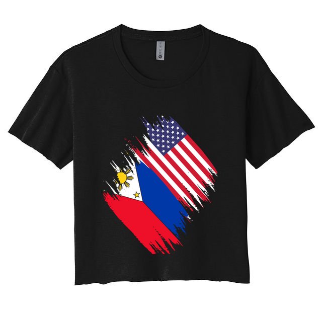 Philippines Usa Flag American Filipino Pride Philippines Cool Gift Crop Top