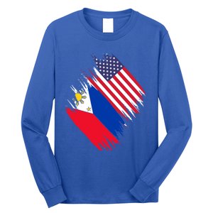 Philippines Usa Flag American Filipino Pride Philippines Cool Gift Long Sleeve Shirt