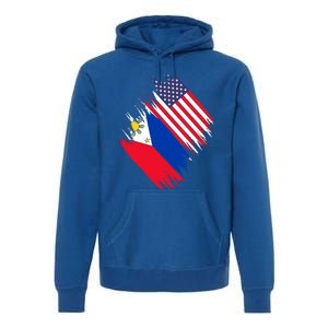 Philippines Usa Flag American Filipino Pride Philippines Cool Gift Premium Hoodie