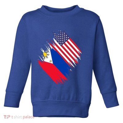 Philippines Usa Flag American Filipino Pride Philippines Cool Gift Toddler Sweatshirt