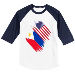 Philippines Usa Flag American Filipino Pride Philippines Cool Gift Baseball Sleeve Shirt