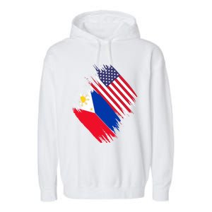 Philippines Usa Flag American Filipino Pride Philippines Cool Gift Garment-Dyed Fleece Hoodie