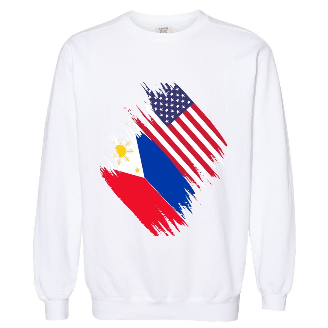 Philippines Usa Flag American Filipino Pride Philippines Cool Gift Garment-Dyed Sweatshirt