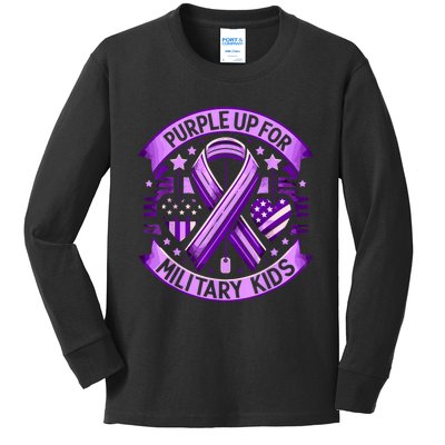 Purple Up For Military Military Child Month Kids Long Sleeve Shirt