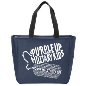 Purple Up For Military Month Of The Military Child Zip Tote Bag