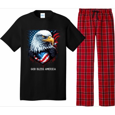 Patriotic Usa Flag Colors Tee God Bless America Gift Pajama Set