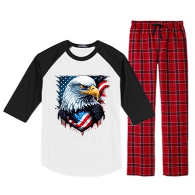 Patriotic Usa Flag Colors Tee God Bless America Gift Raglan Sleeve Pajama Set