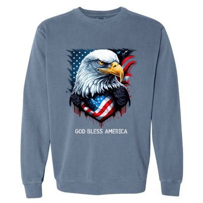 Patriotic Usa Flag Colors Tee God Bless America Gift Garment-Dyed Sweatshirt