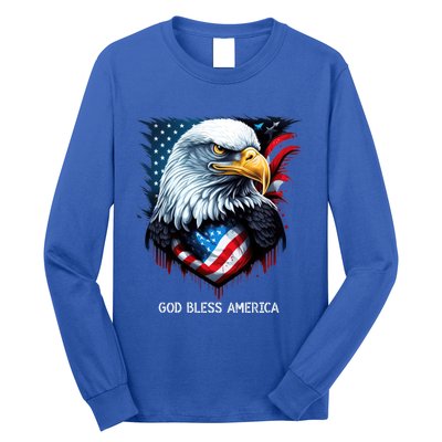 Patriotic Usa Flag Colors Tee God Bless America Gift Long Sleeve Shirt