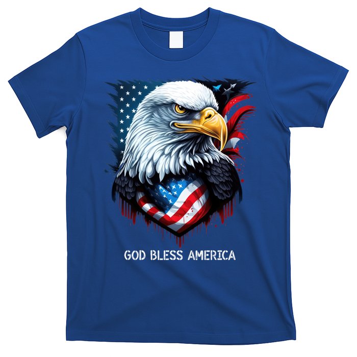 Patriotic Usa Flag Colors Tee God Bless America Gift T-Shirt