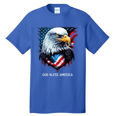 Patriotic Usa Flag Colors Tee God Bless America Gift Tall T-Shirt