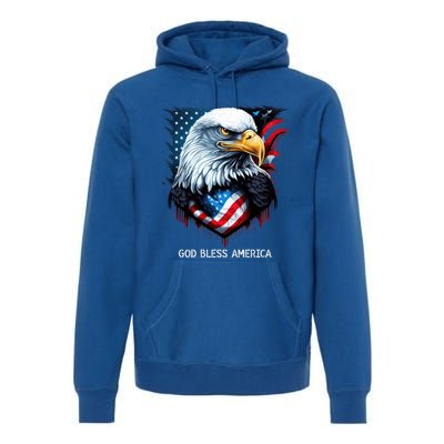 Patriotic Usa Flag Colors Tee God Bless America Gift Premium Hoodie