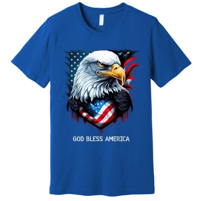 Patriotic Usa Flag Colors Tee God Bless America Gift Premium T-Shirt