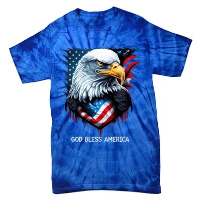 Patriotic Usa Flag Colors Tee God Bless America Gift Tie-Dye T-Shirt