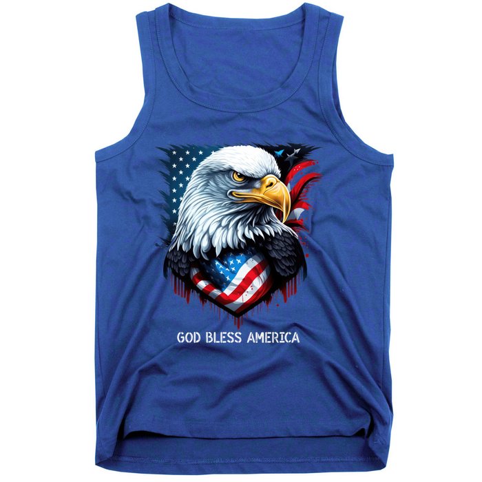 Patriotic Usa Flag Colors Tee God Bless America Gift Tank Top