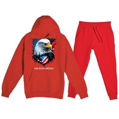 Patriotic Usa Flag Colors Tee God Bless America Gift Premium Hooded Sweatsuit Set