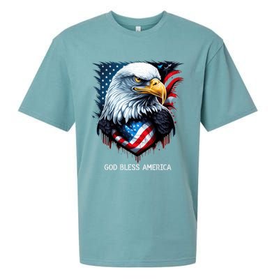 Patriotic Usa Flag Colors Tee God Bless America Gift Sueded Cloud Jersey T-Shirt