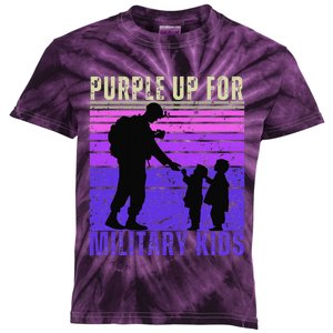 Purple Up For Military Month Of The Child Kids Tie-Dye T-Shirt