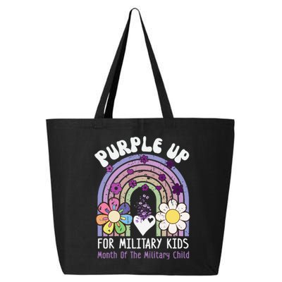 Purple Up For Military Rainbow Military Child Month 25L Jumbo Tote