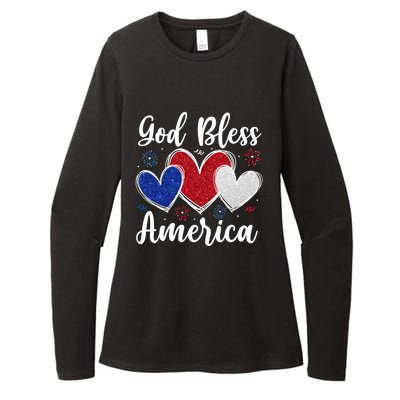 Patriotic Usa Flag Hearts For Christians God Bless America Gift Womens CVC Long Sleeve Shirt