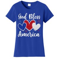 Patriotic Usa Flag Hearts For Christians God Bless America Gift Women's T-Shirt