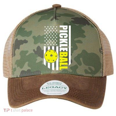 Pickleball USA Flag Love Playing Pickle Ball Legacy Tie Dye Trucker Hat