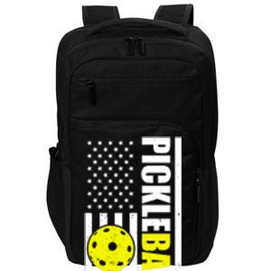 Pickleball USA Flag Love Playing Pickle Ball Impact Tech Backpack