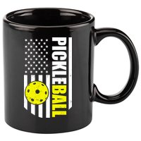 Pickleball USA Flag Love Playing Pickle Ball 11oz C Handle Ceramic Mug