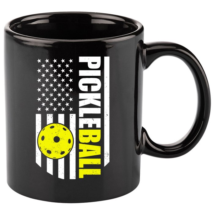 Pickleball USA Flag Love Playing Pickle Ball 11oz C Handle Ceramic Mug