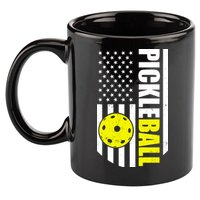 Pickleball USA Flag Love Playing Pickle Ball 11oz C Handle Ceramic Mug