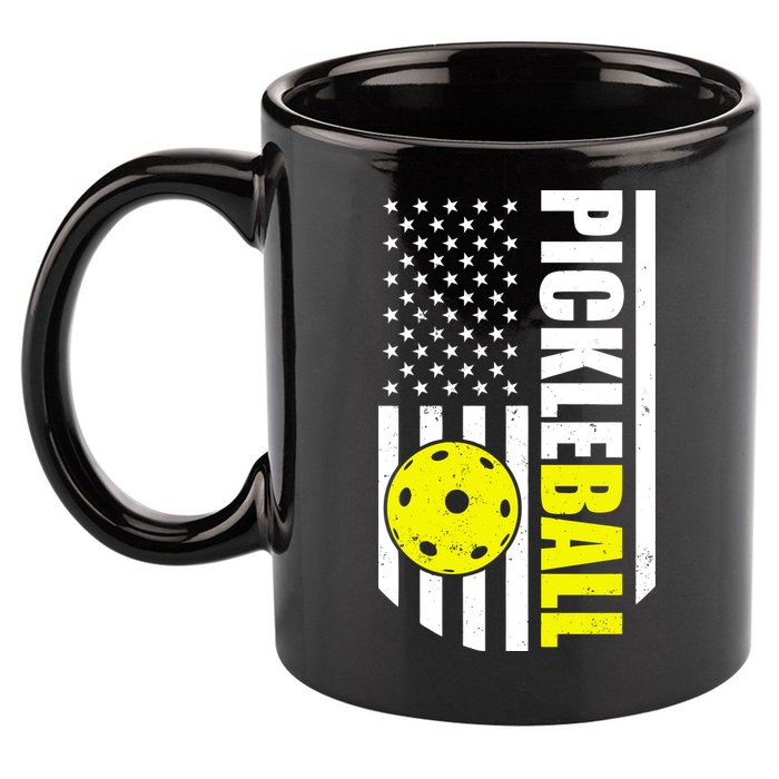 Pickleball USA Flag Love Playing Pickle Ball 11oz C Handle Ceramic Mug