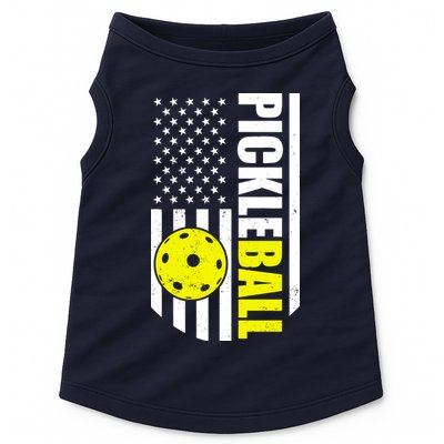 Pickleball USA Flag Love Playing Pickle Ball Doggie Tank