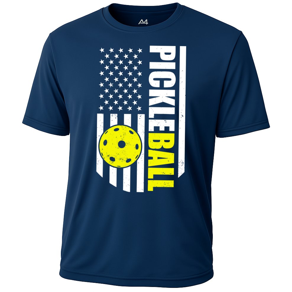Pickleball USA Flag Love Playing Pickle Ball Cooling Performance Crew T-Shirt