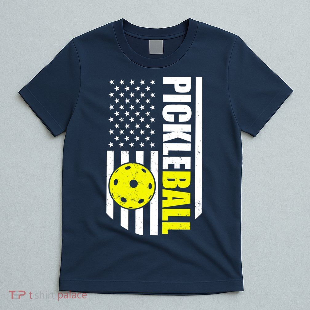 Pickleball USA Flag Love Playing Pickle Ball T-Shirt
