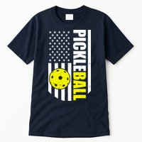 Pickleball USA Flag Love Playing Pickle Ball Tall T-Shirt