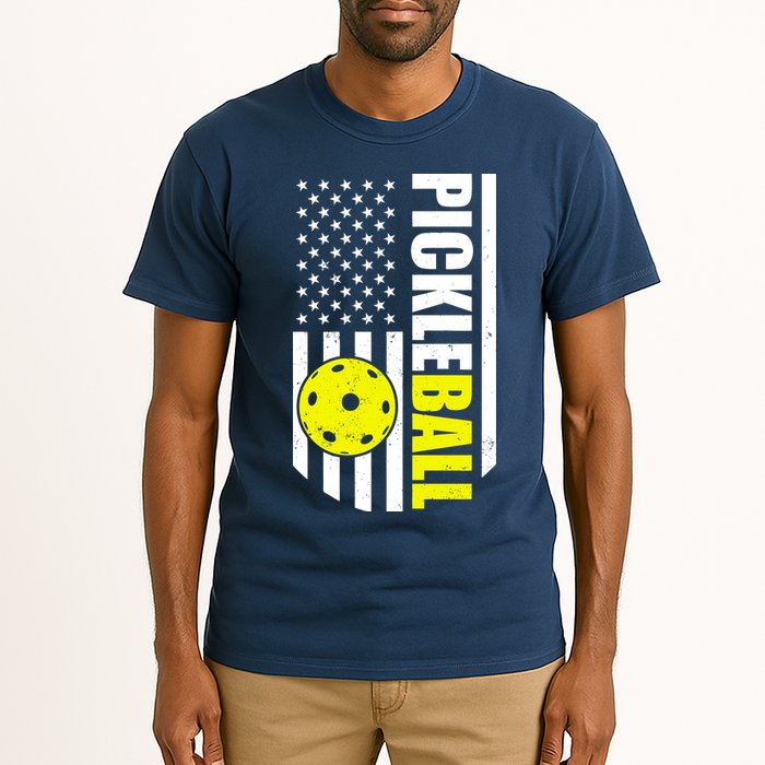 Pickleball USA Flag Love Playing Pickle Ball Tall T-Shirt