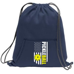 Pickleball USA Flag Love Playing Pickle Ball Sweatshirt Cinch Pack Bag