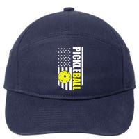 Pickleball USA Flag Love Playing Pickle Ball 7-Panel Snapback Hat