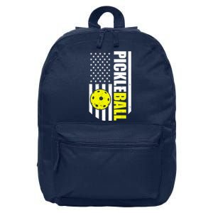 Pickleball USA Flag Love Playing Pickle Ball 16 in Basic Backpack