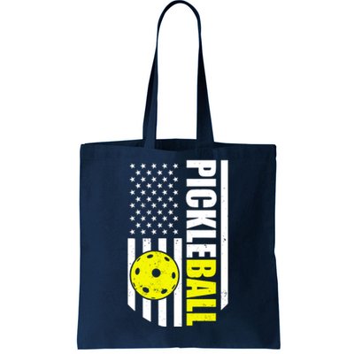 Pickleball USA Flag Love Playing Pickle Ball Tote Bag