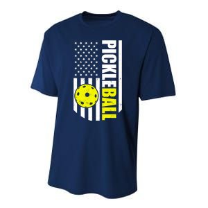 Pickleball USA Flag Love Playing Pickle Ball Performance Sprint T-Shirt