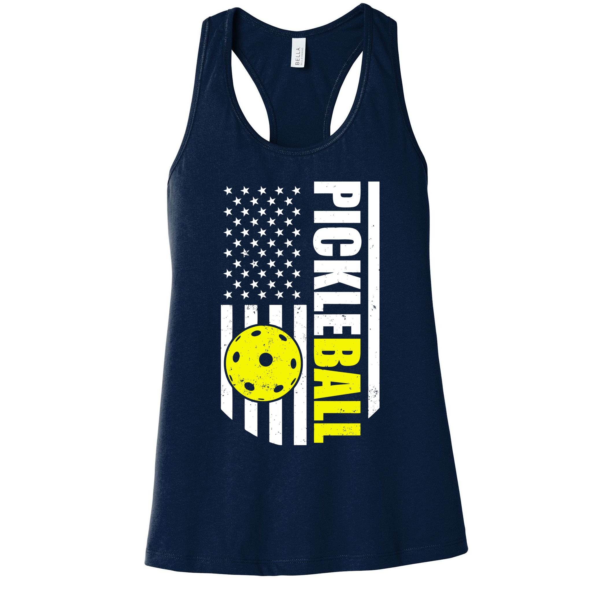 Pickleball USA Flag Love Playing Pickle Ball Womens Tank Top