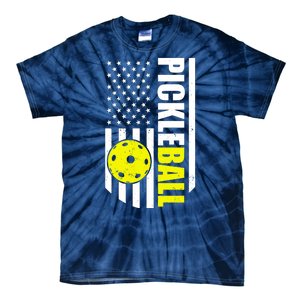 Pickleball USA Flag Love Playing Pickle Ball Tie-Dye T-Shirt