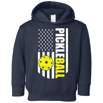 Pickleball USA Flag Love Playing Pickle Ball Toddler Hoodie