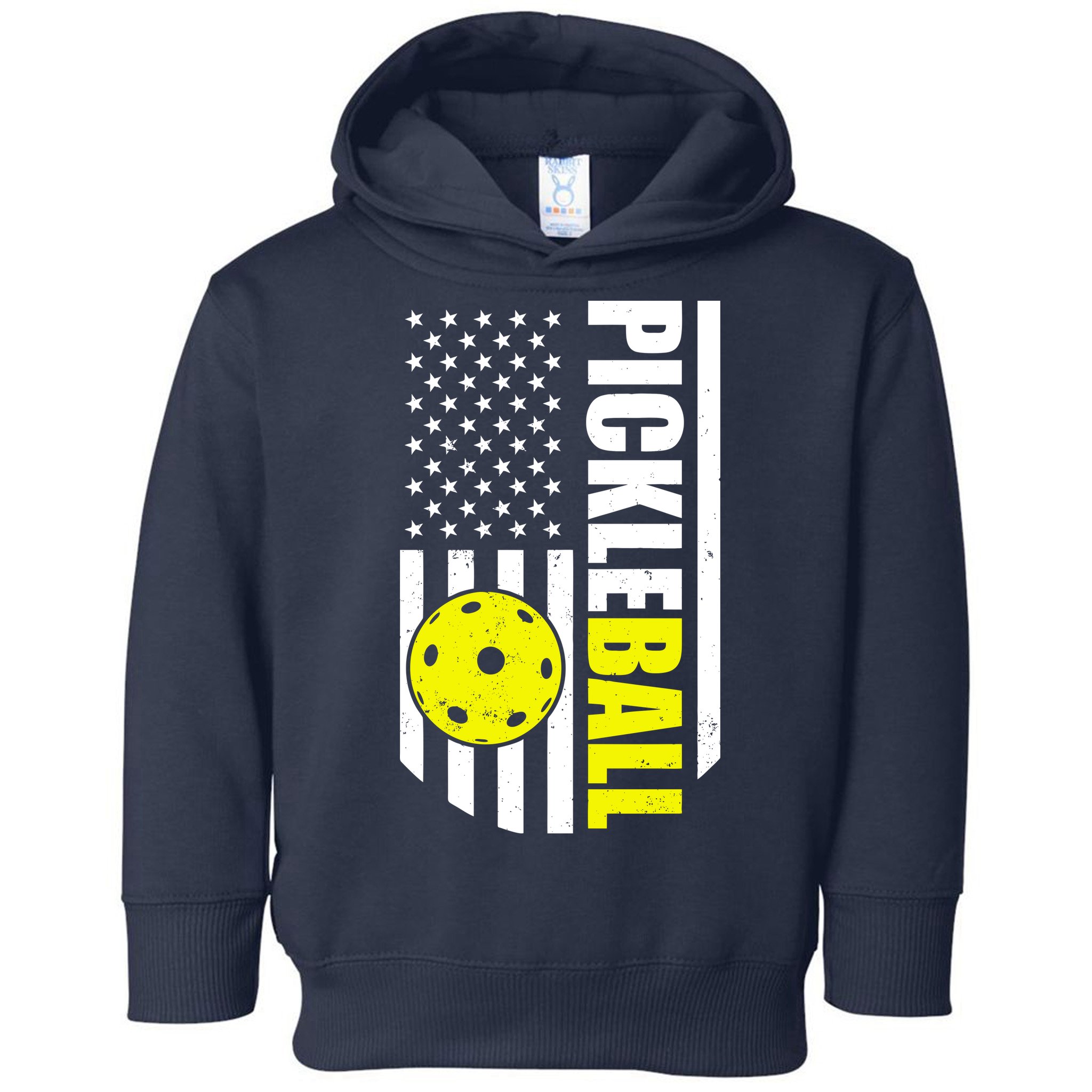 Pickleball USA Flag Love Playing Pickle Ball Toddler Hoodie
