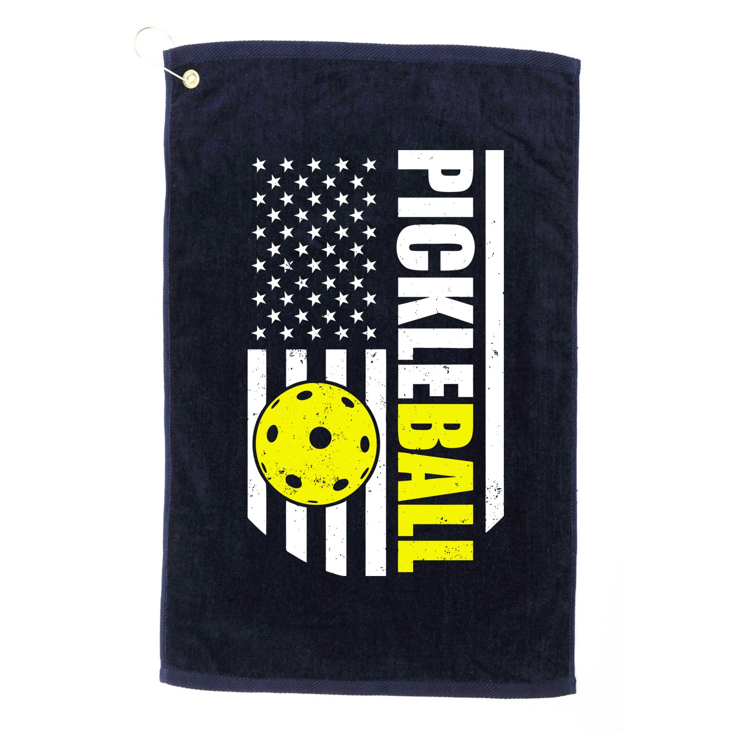 Pickleball USA Flag Love Playing Pickle Ball Golf Towel