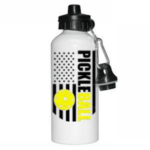 Pickleball USA Flag Love Playing Pickle Ball Aluminum Water Bottle